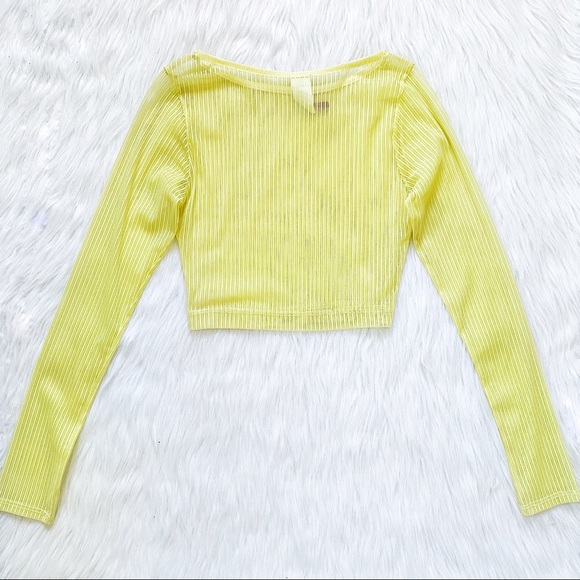 🔴4/$25 codigo neon yellow long sleeve crop top - Picture 6 of 7